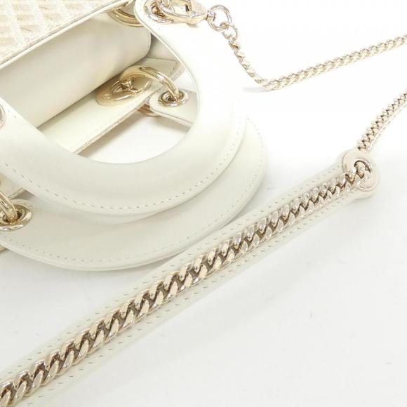 Christian Dior Dior Or Lady Dior Mini Leather Gold White - Picture 6 of 7